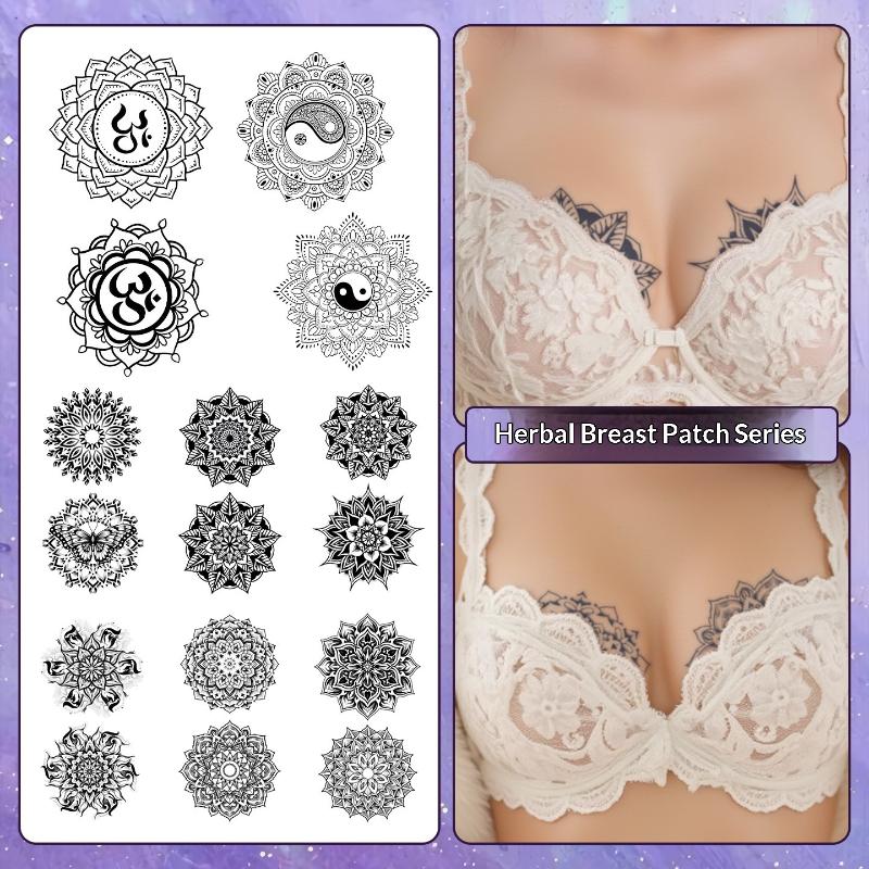 Nipple Cover Pasties - 2/3/6/8 ورقة، وشم مؤقت للصدر بنمط