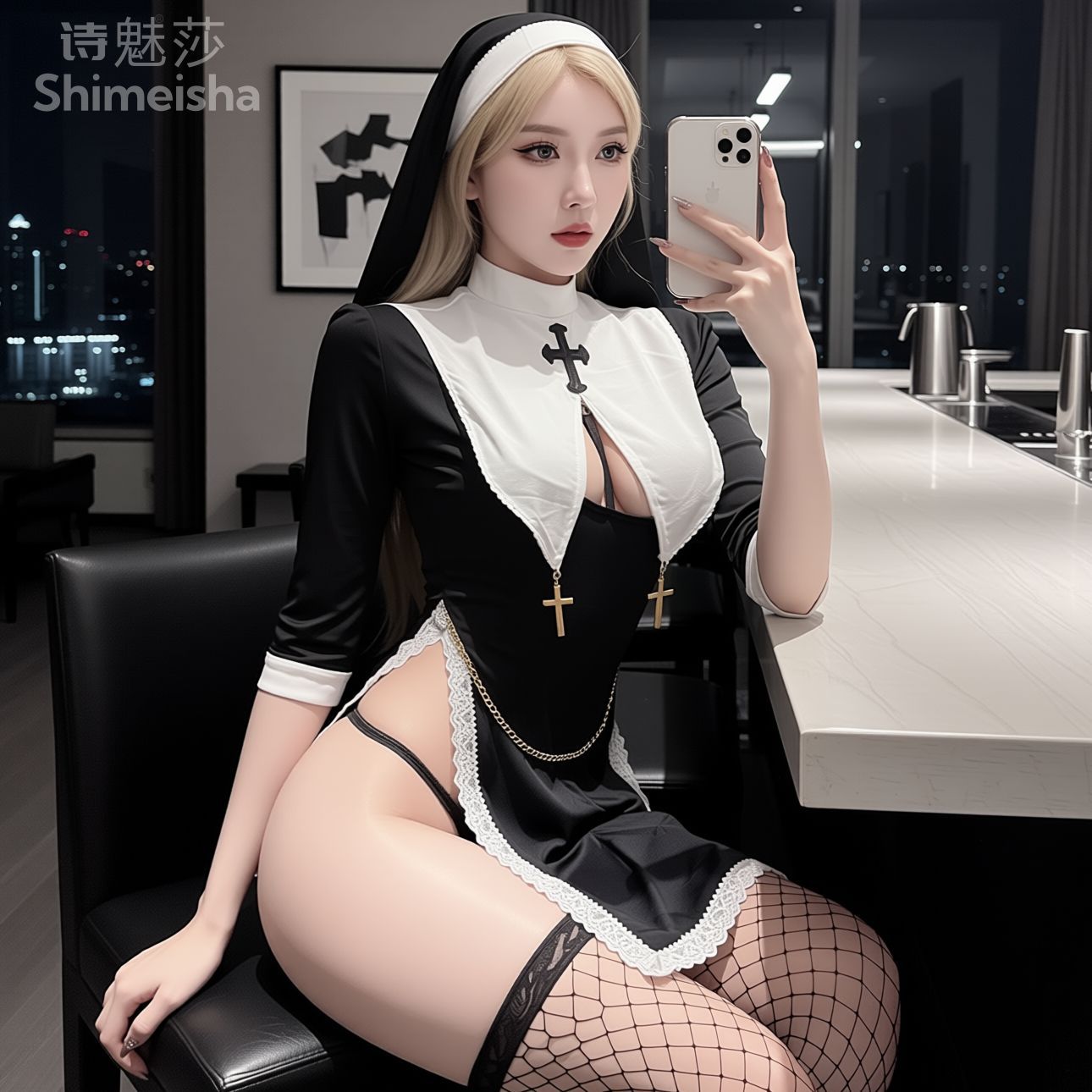تصميم جديد: زي راهبة مثير للنس - مراجعة Garter Belt Set وسعره